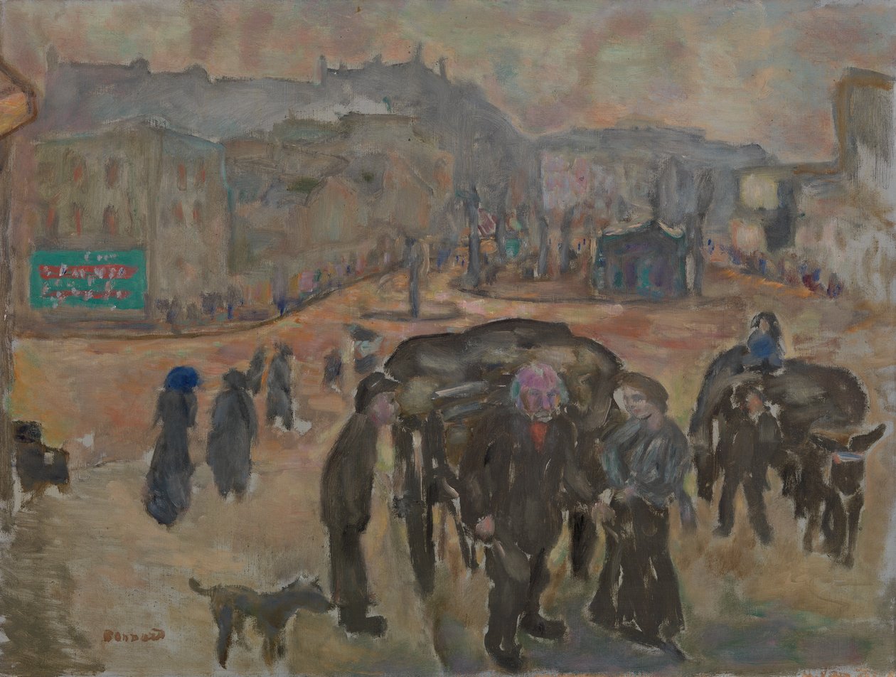 Gadescene (olie på lærred) af Pierre Bonnard