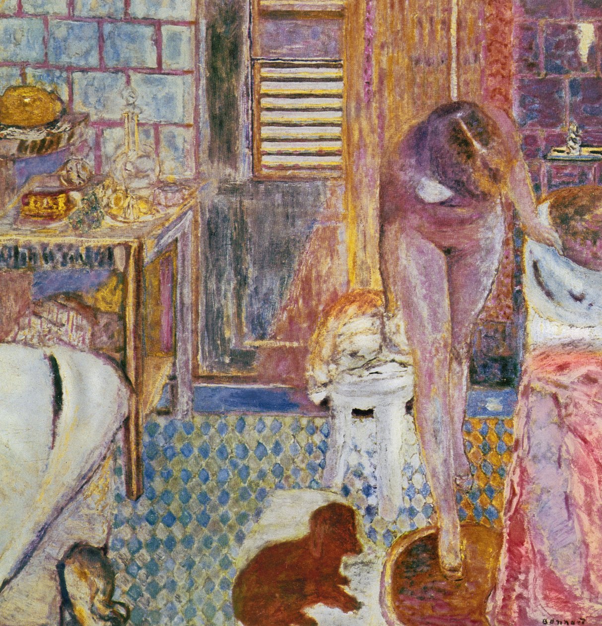 Badeværelset, 1932 af Pierre Bonnard