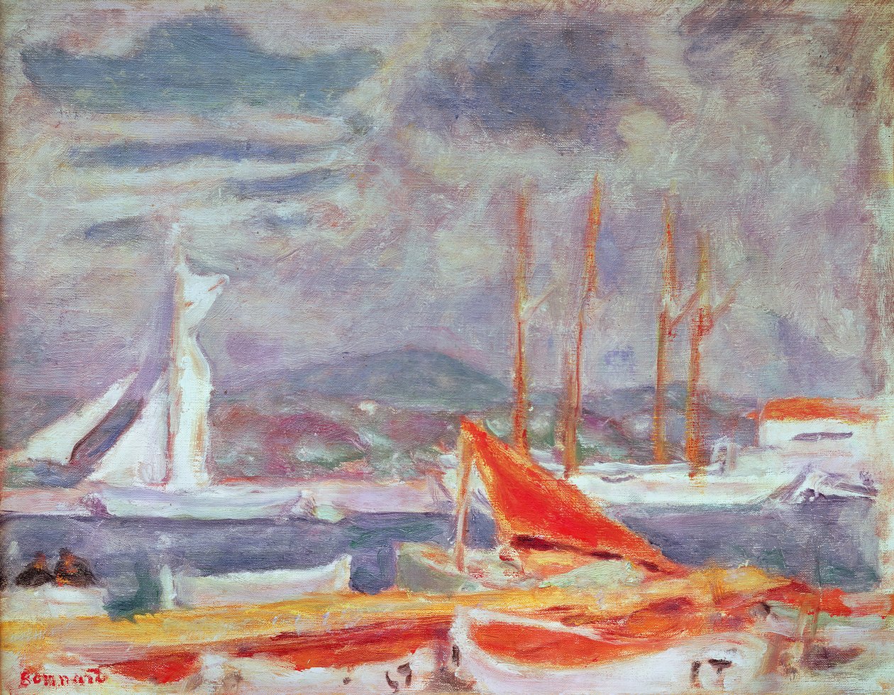 Havnen i St. Tropez, ca. 1914 af Pierre Bonnard