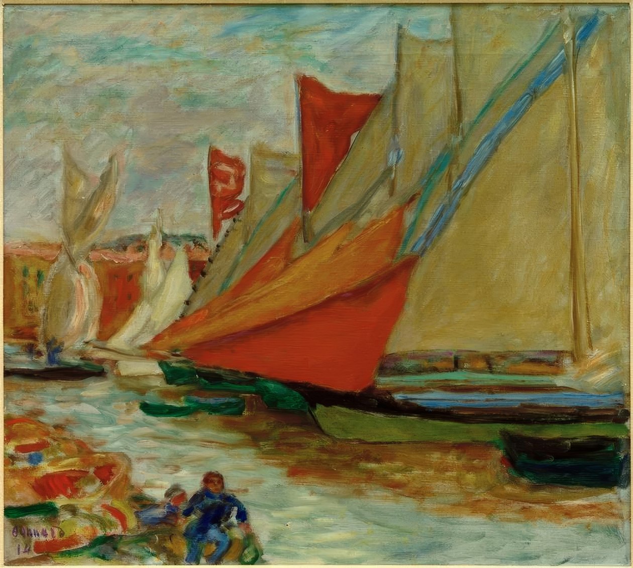 Tørre sejl / Sejlbåde i Cannes af Pierre Bonnard