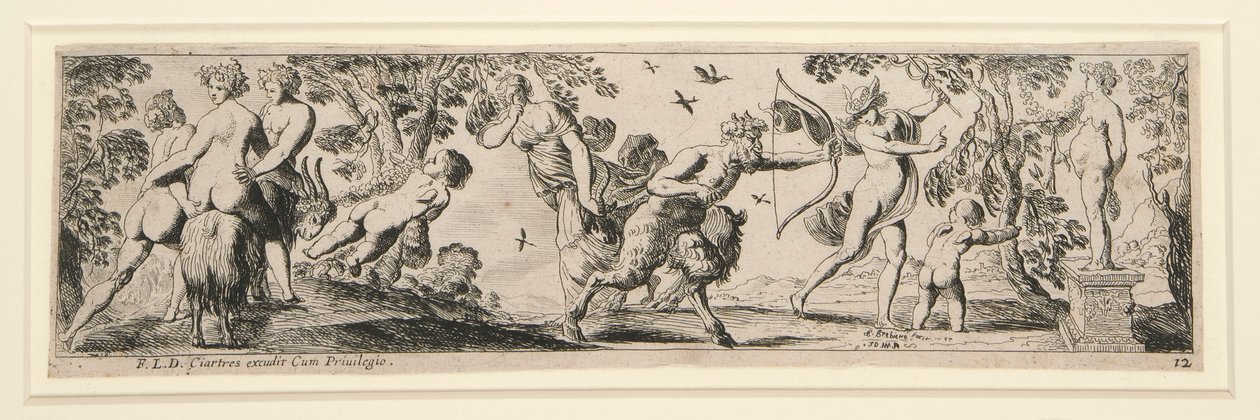 Friser af nymfer og satyrer (12 ark) af Pierre Brebiette