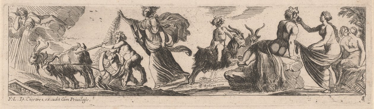 Satyr kører et par geder af Pierre Brebiette