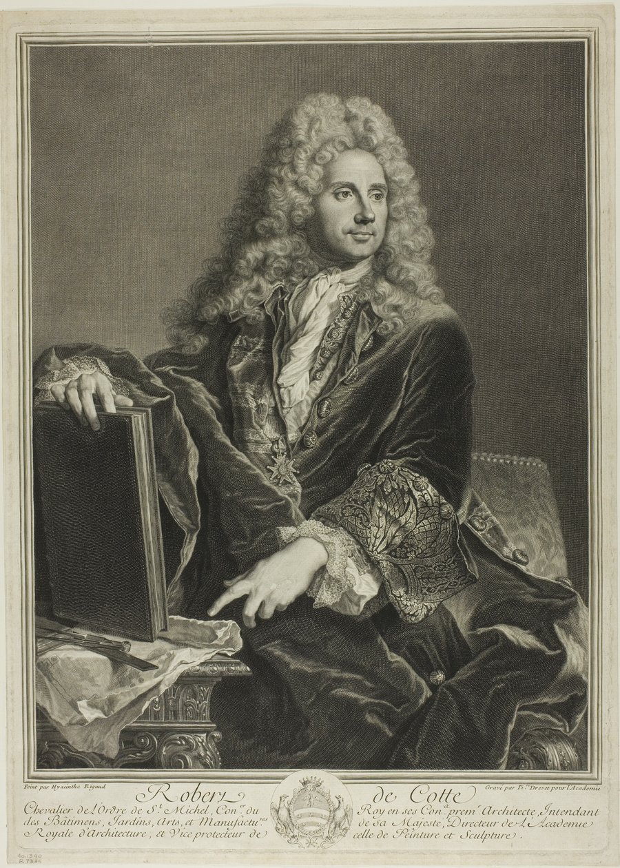Portræt af Robert de Cotte af Pierre Drevet