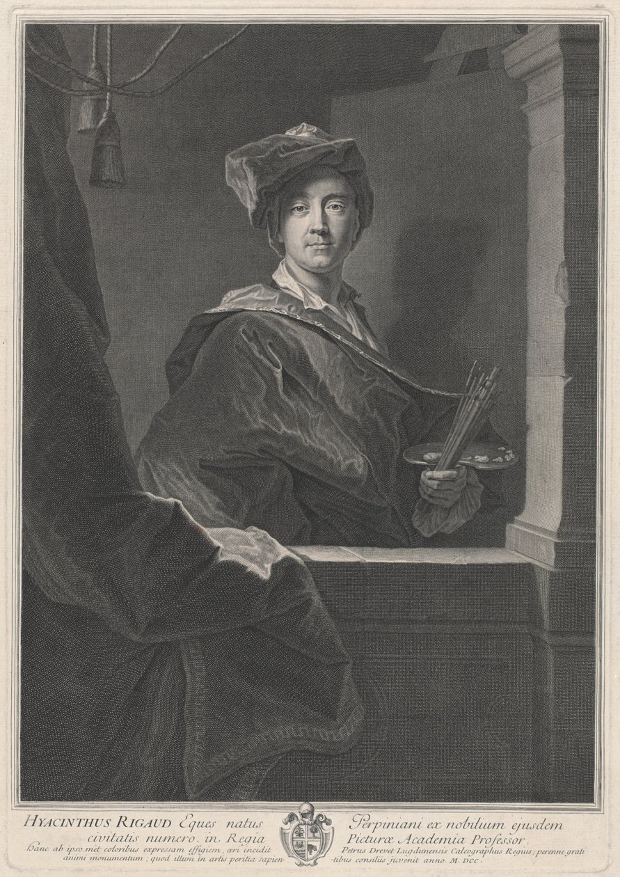 Hyacinthe Rigaud af Pierre Drevet, after Hyacinthe Rigaud