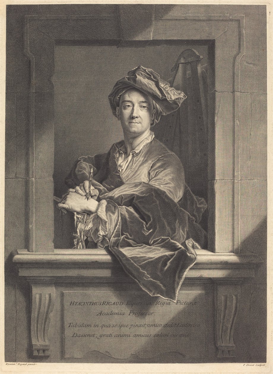 Hyacinthe Rigaud af Pierre Drevet after Hyacinthe Rigaud