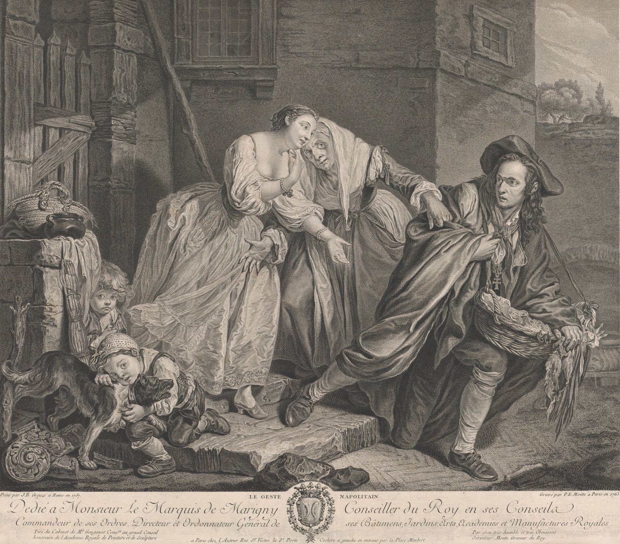 Den napolitanske gestus, 1763. af Pierre Etienne Moitte