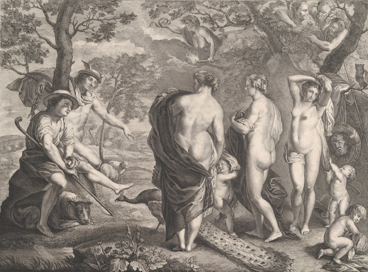 Dommen i Paris, 1750 af Pierre Etienne Moitte