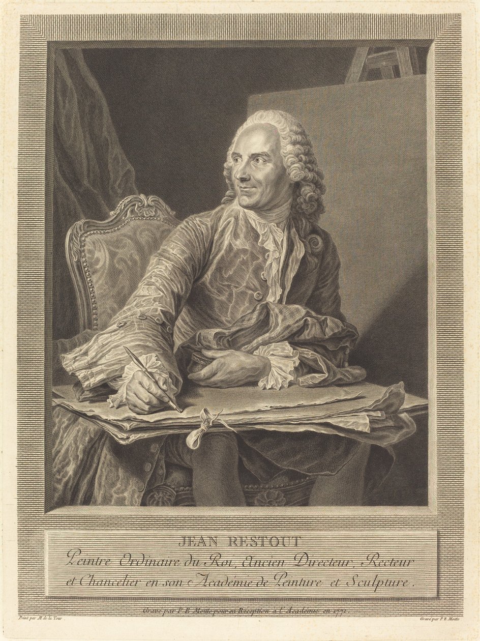 John Restout af Pierre Etienne Moitte after Maurice Quentin de La Tour