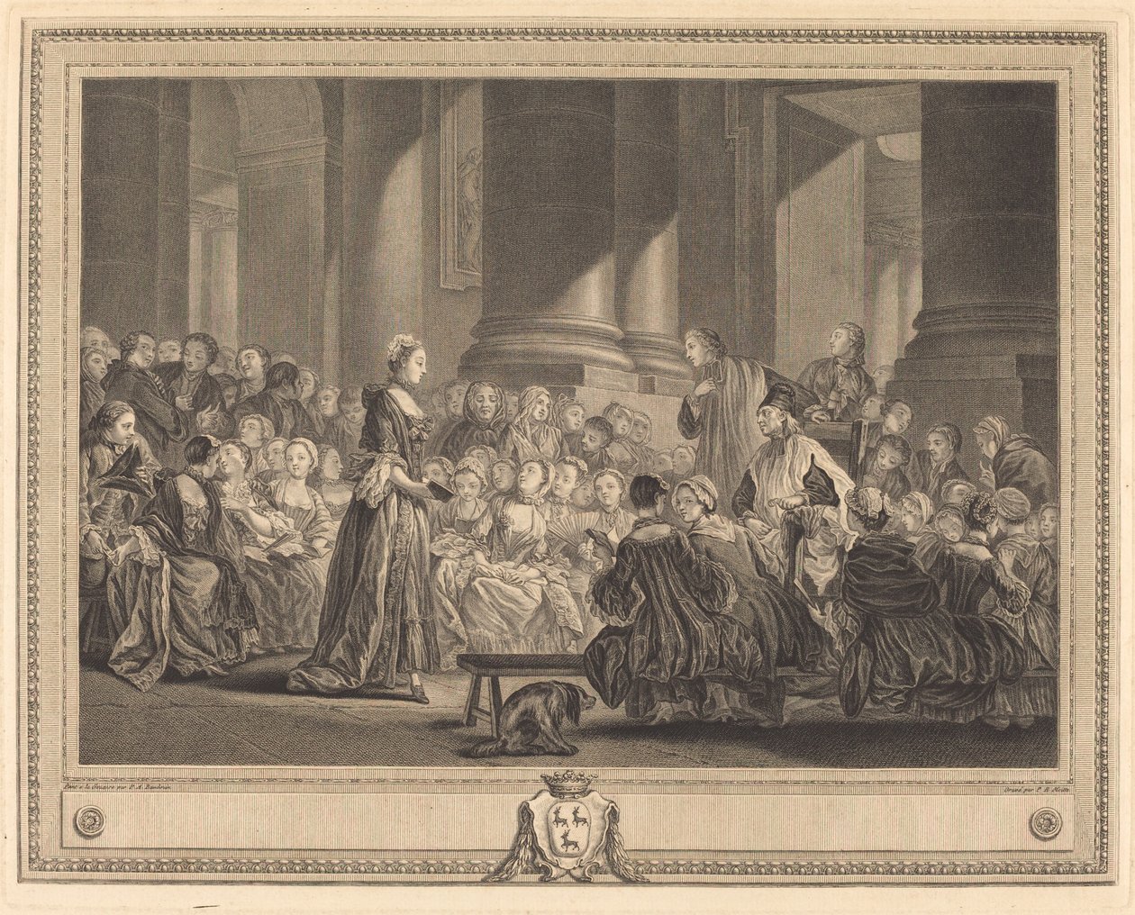 Katekismuserne af Pierre Etienne Moitte after Pierre Antoine Baudouin