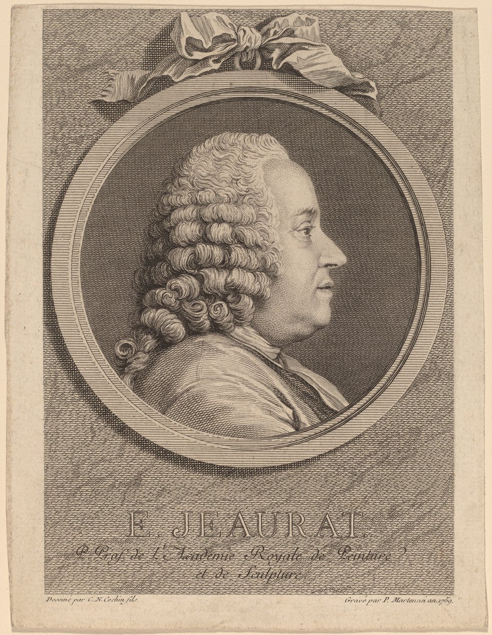 Edme-Sebastien Jeaurat af Pierre Francois Martenasie after Charles Nicolas Cochin II