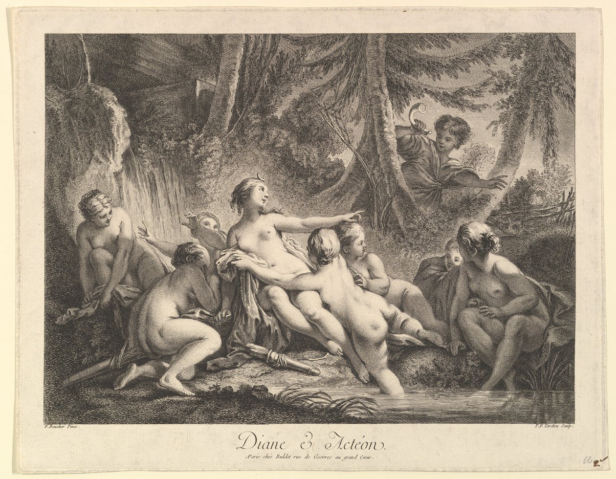 Diana og Acteon. af Pierre François Tardieu