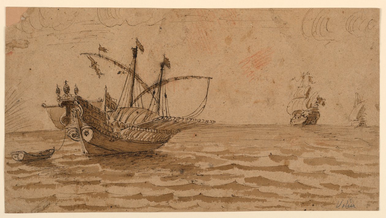 Skibe til søs af Pierre Jacques Volaire