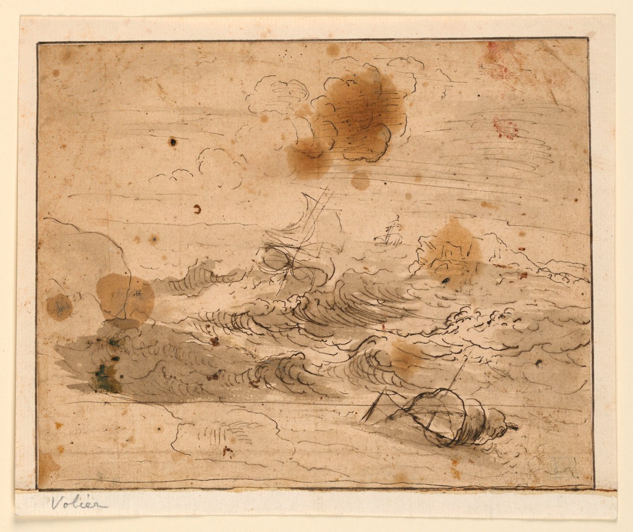 Stormfuldt havlandskab af Pierre Jacques Volaire