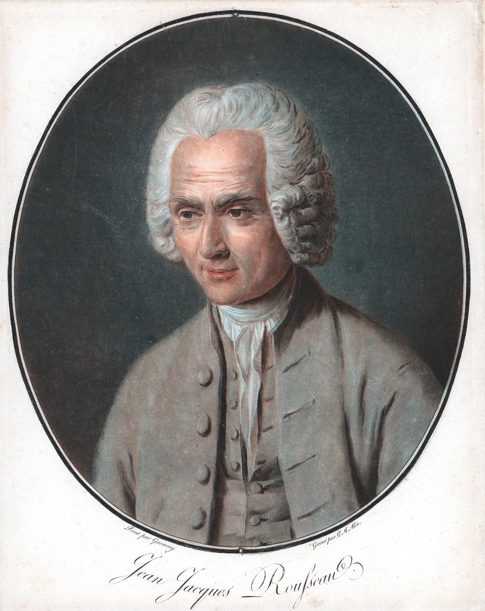 Jean-Jacques Rousseau 1712-78, fransk politisk filosof af Pierre Michel Alix