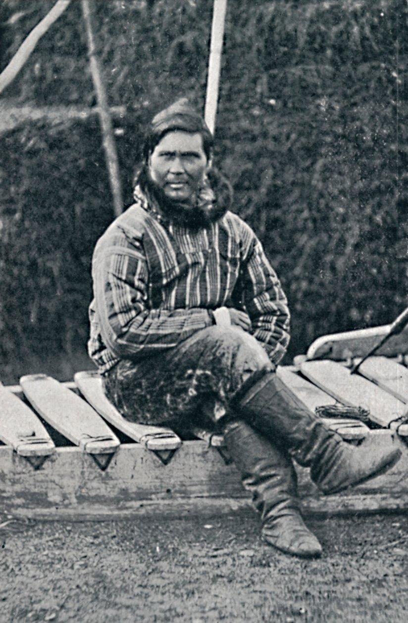 En eskimo hvilende på sin slæde, 1912 af Pierre Petit