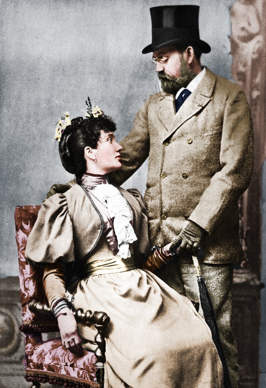 Emile Zola og Jeanne Rozerat, c1890, 1939 af Pierre Petit