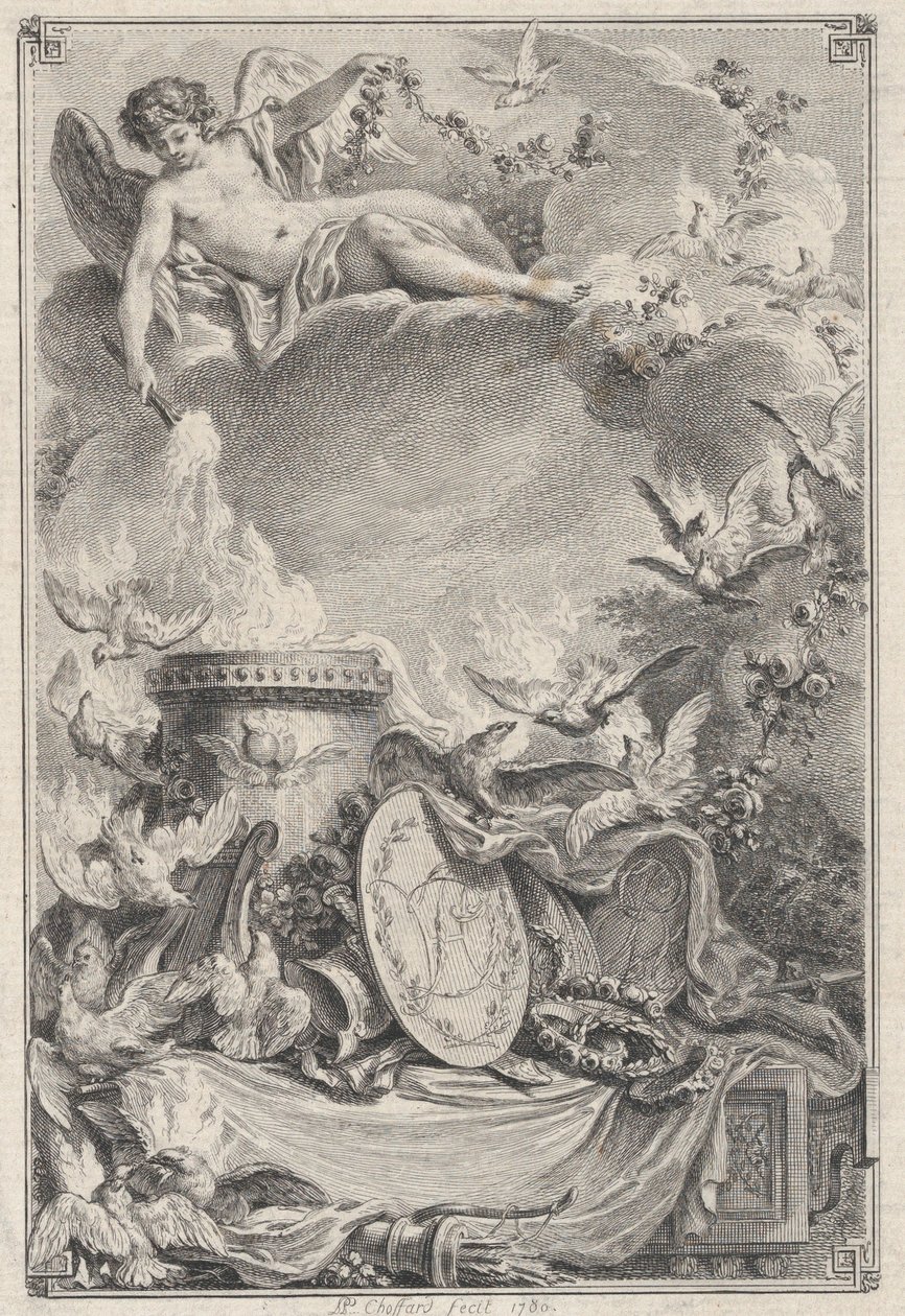 Erindringsmønt for et ægteskab, 1780. af Pierre Philippe Choffard
