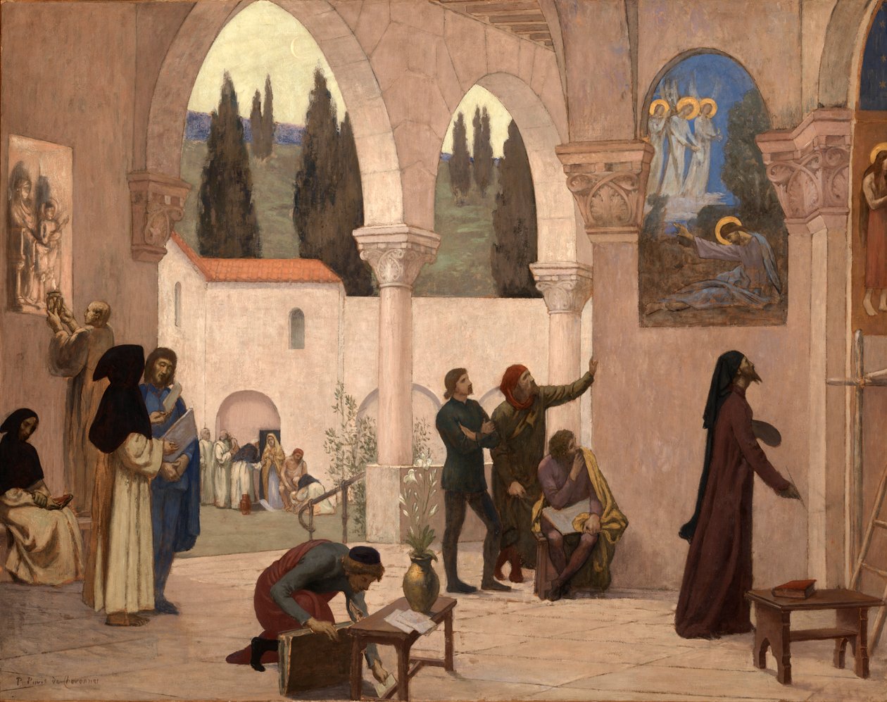 Kristen inspiration, ca. 1887-1888. af Pierre Puvis de Chavannes