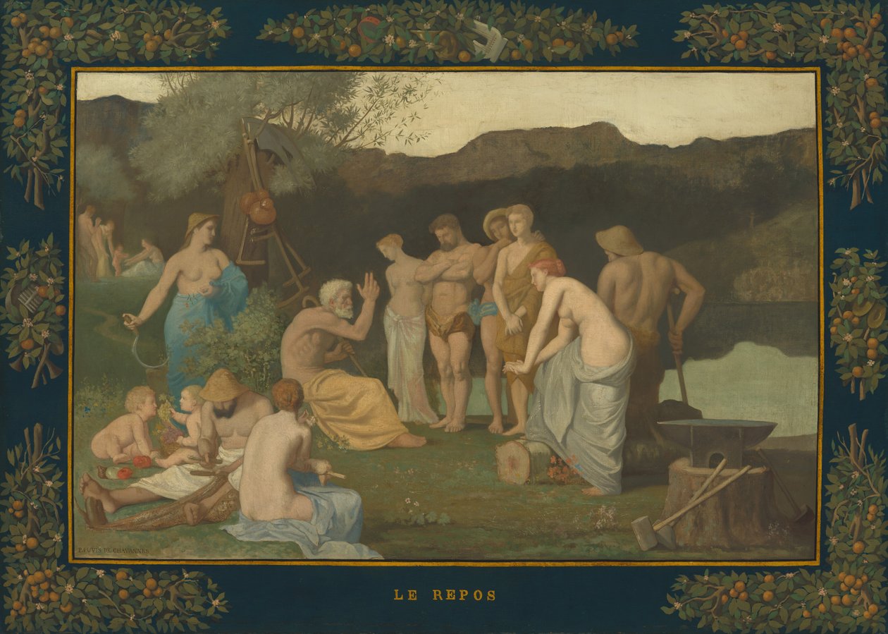 Hvile, c. 1863. af Pierre Puvis de Chavannes