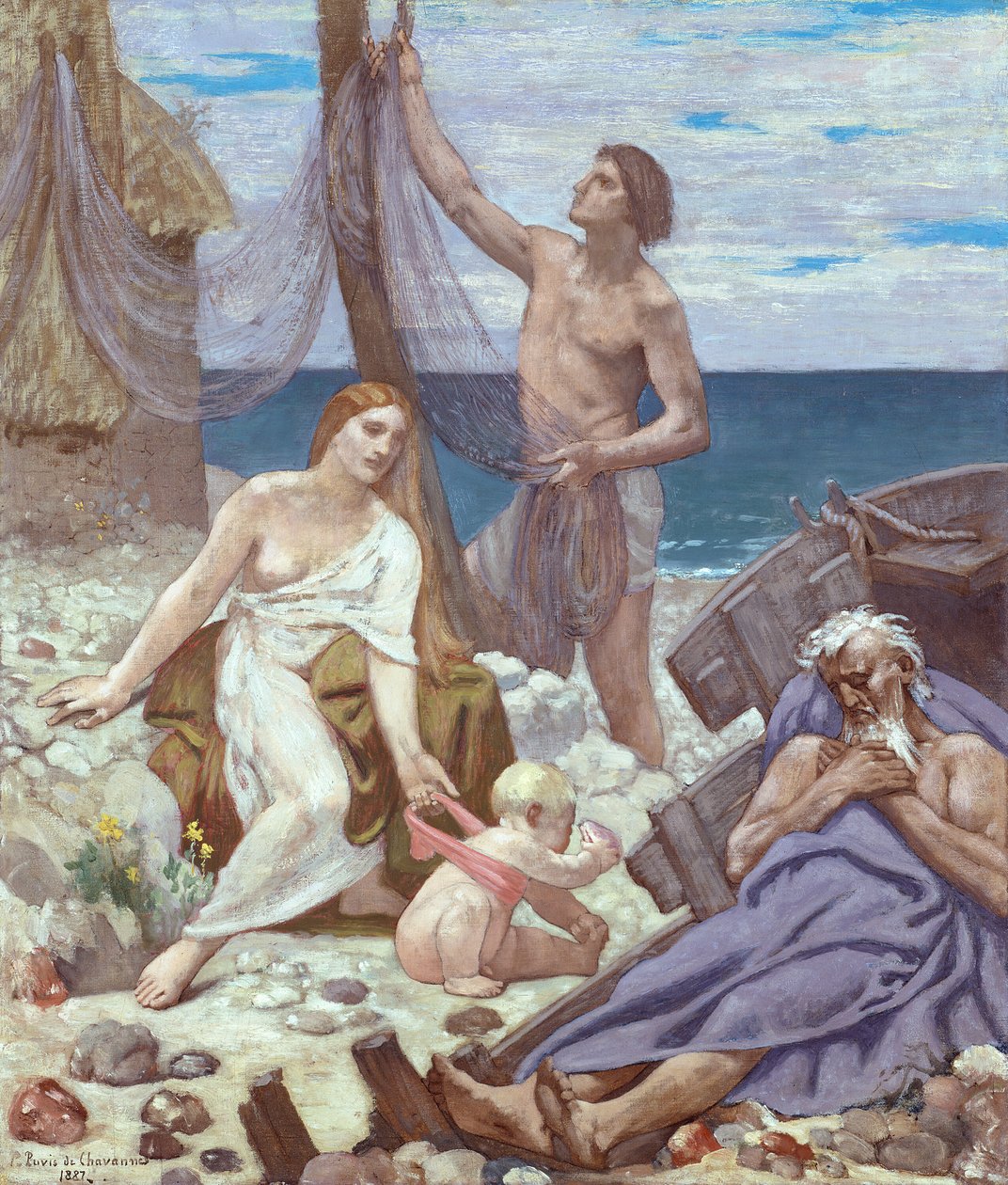 Fiskerens Familie, 1887. af Pierre Puvis de Chavannes