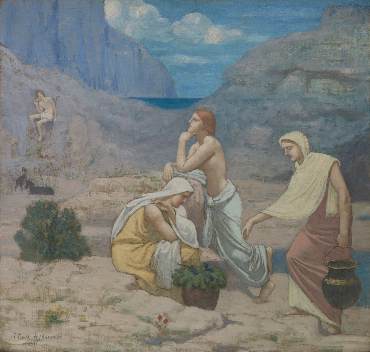 Hyrdernes sang, 1891. af Pierre Puvis de Chavannes