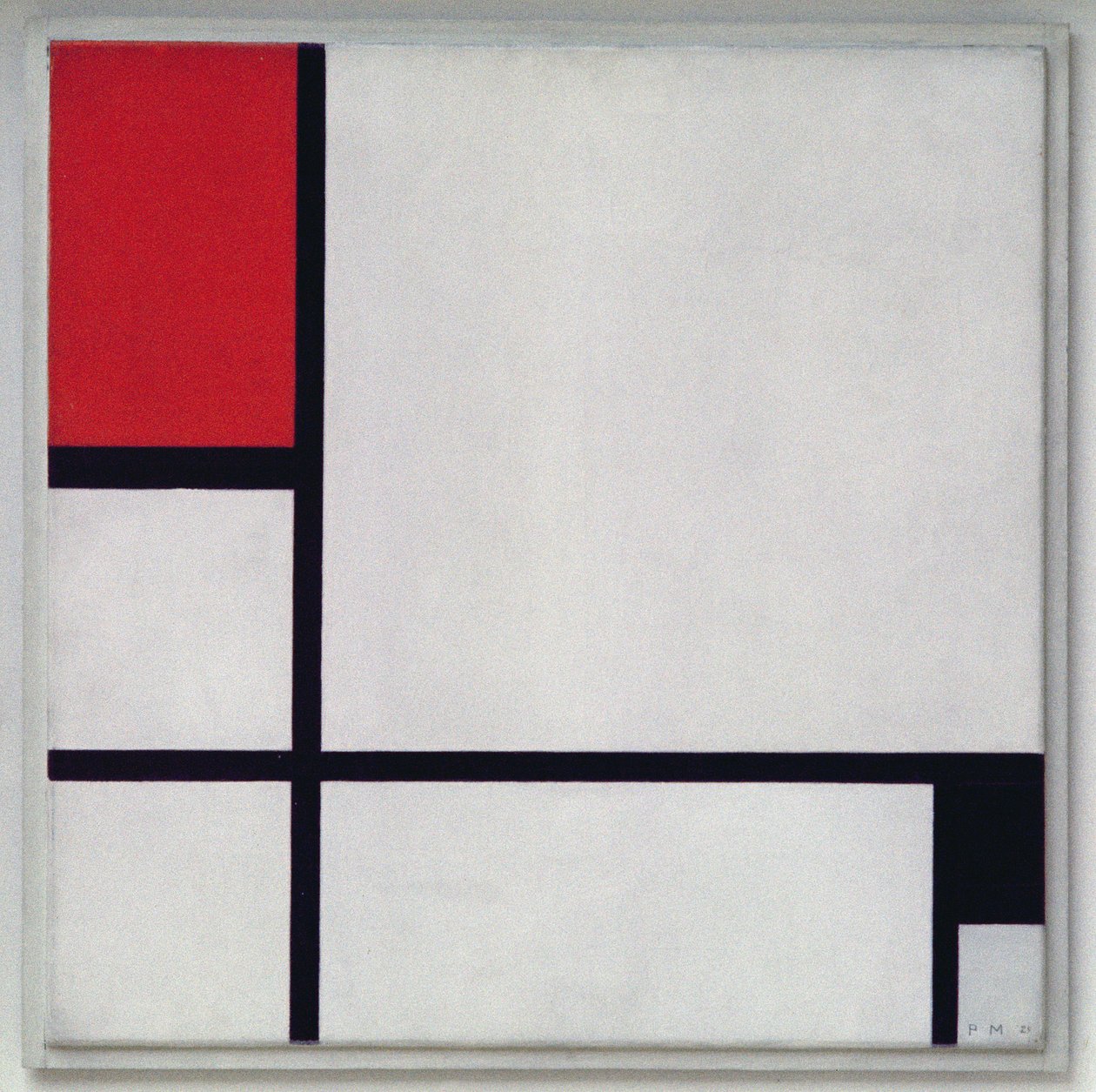 Komposition nr. 1, med rød og sort, 1929 af Piet Mondrian