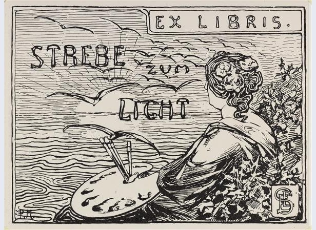 Ex Libris for Emmy E. Seelig af Piet Mondrian