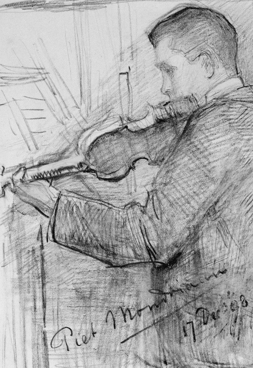 F.H. Mondriaan spiller violin af Piet Mondrian