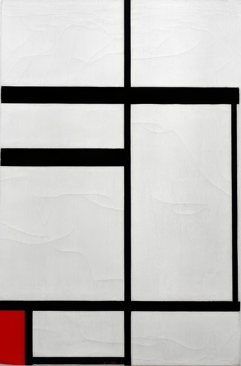 Sammensætning nr. I; Sammensætning med rød af Piet Mondrian