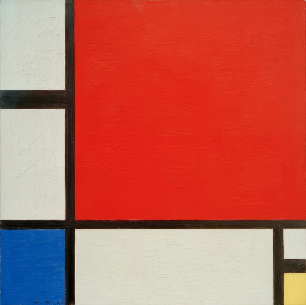Sammensætning i rød, blå og gul af Piet Mondrian