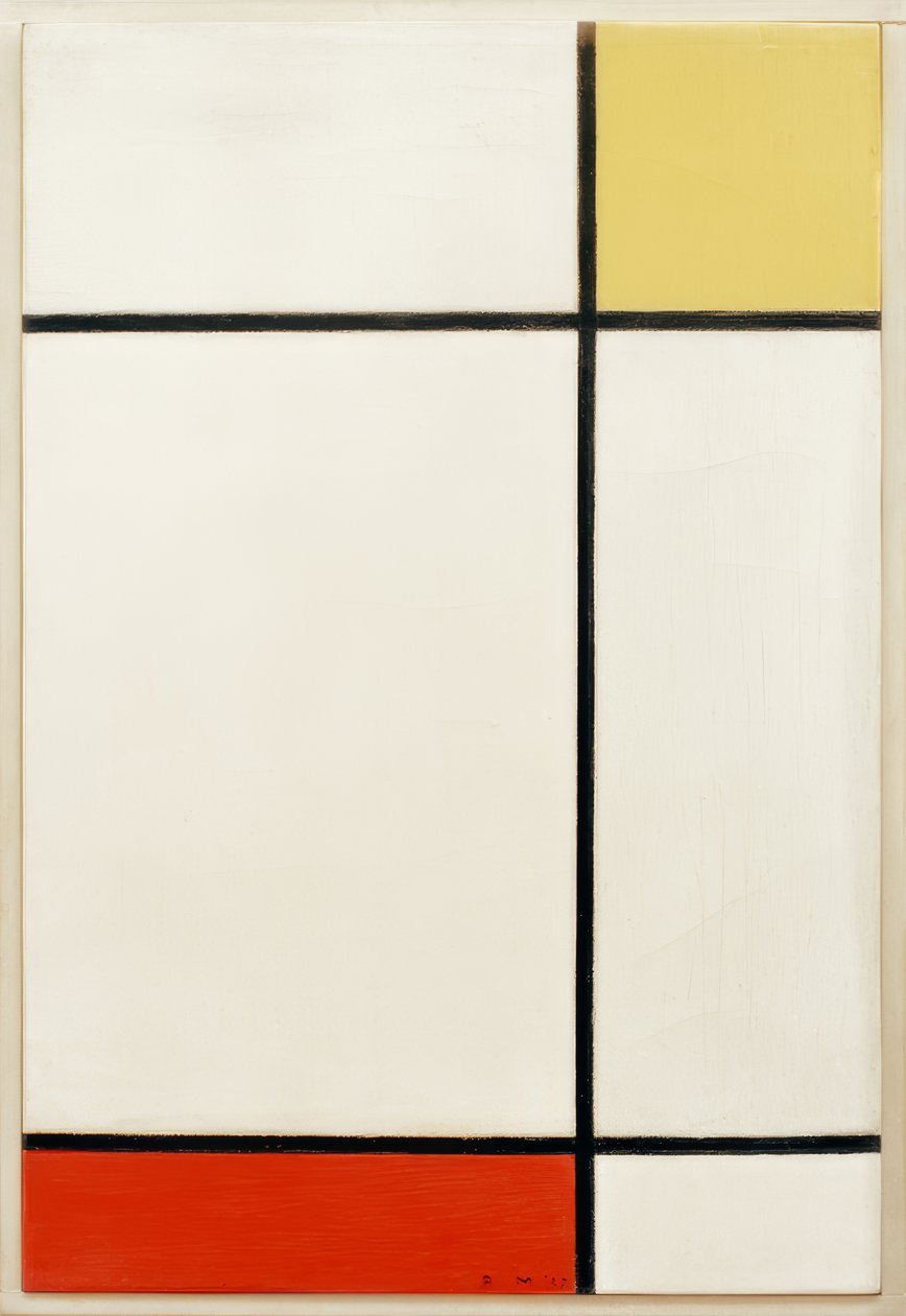 Sammensætning med gul og rød af Piet Mondrian