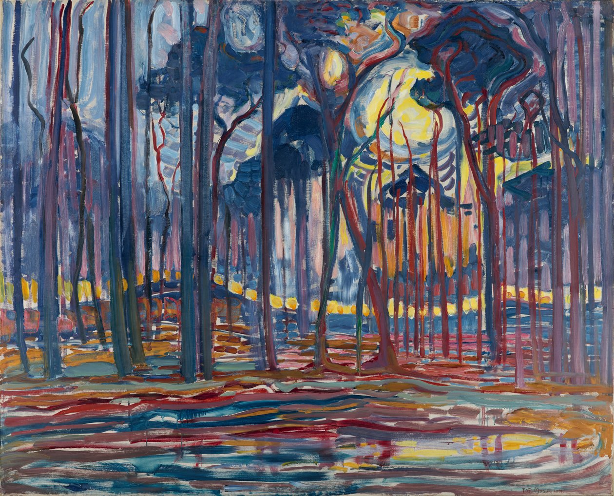Skov ved Oele, 1908 af Piet Mondrian
