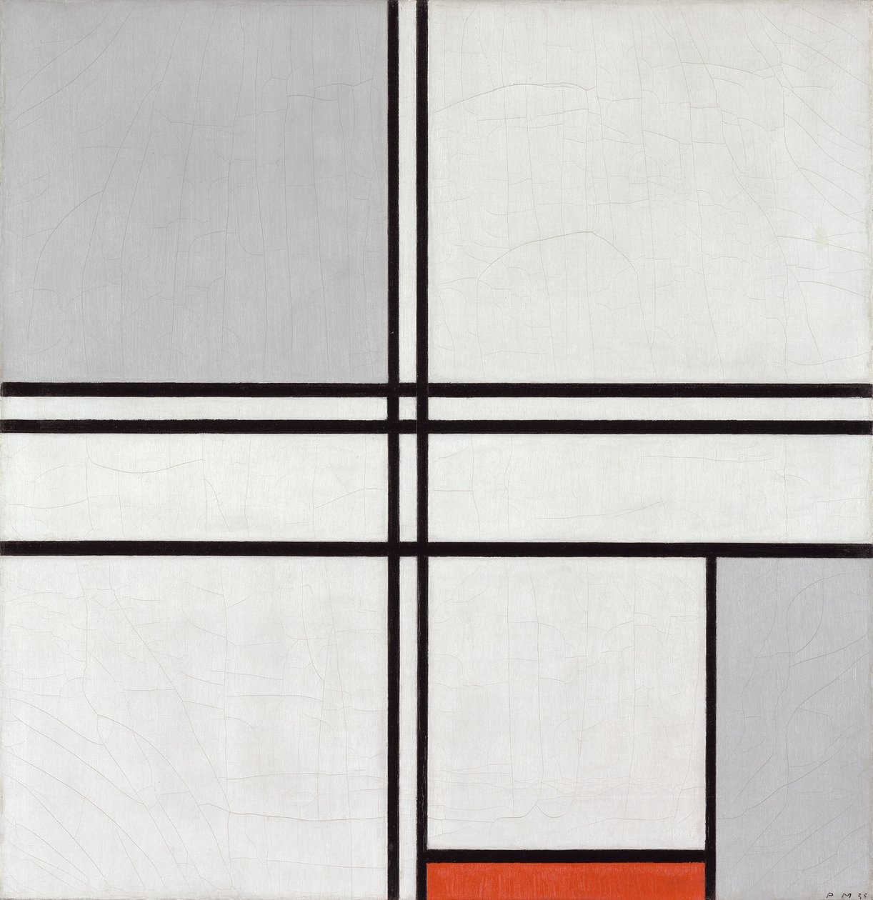 Komposition nr. 1 Grå-Rød, 1935. af Piet Mondrian