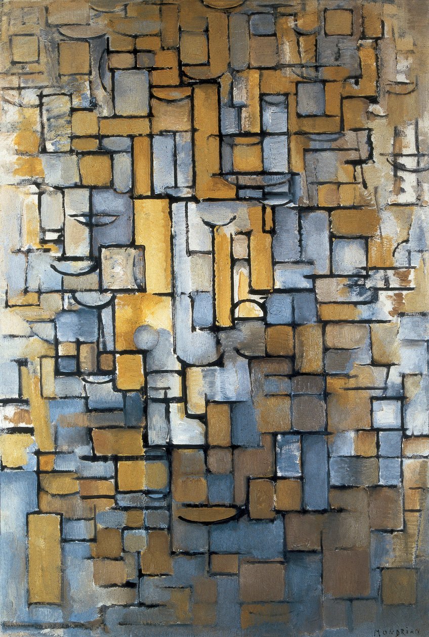 "Komposition XIV" 1913 (maleri) af Piet Mondrian
