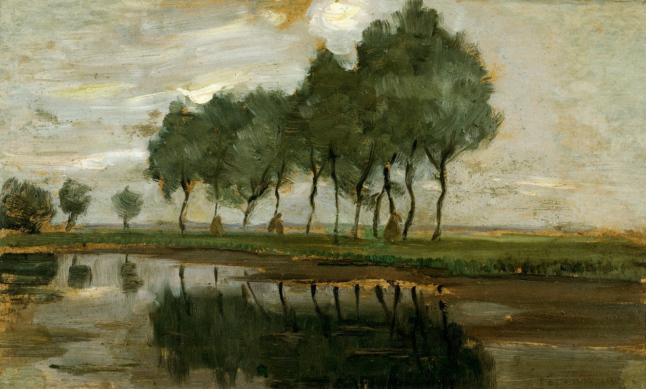 Landskab af træer nær Gein af Piet Mondrian