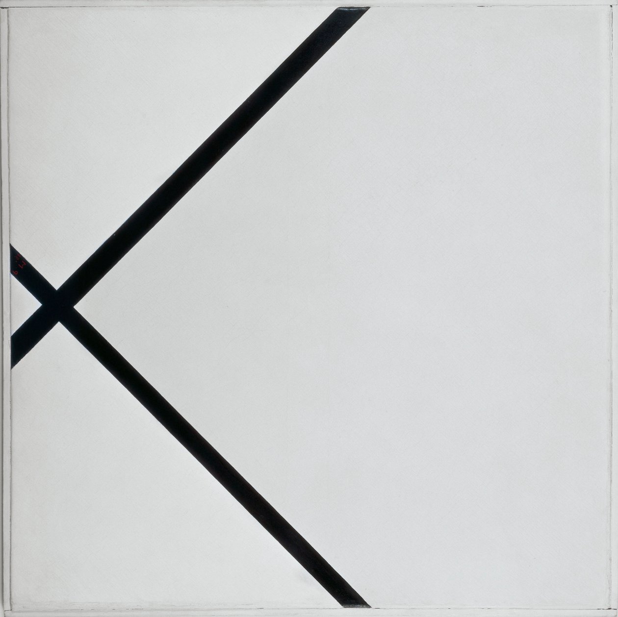 Pastillkomposition med to linjer af Piet Mondrian