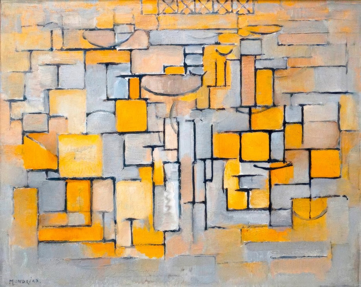Maleri nr. 8 (olie på lærred) af Piet Mondrian