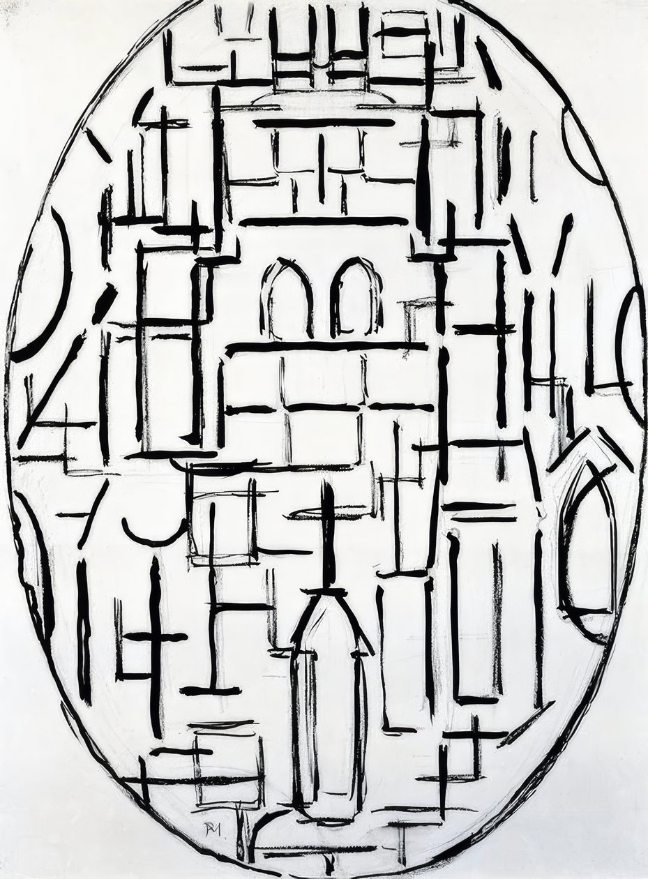 Piet Mondrian (1872–1944), Kirken i Domburg, 1914. af Piet Mondrian
