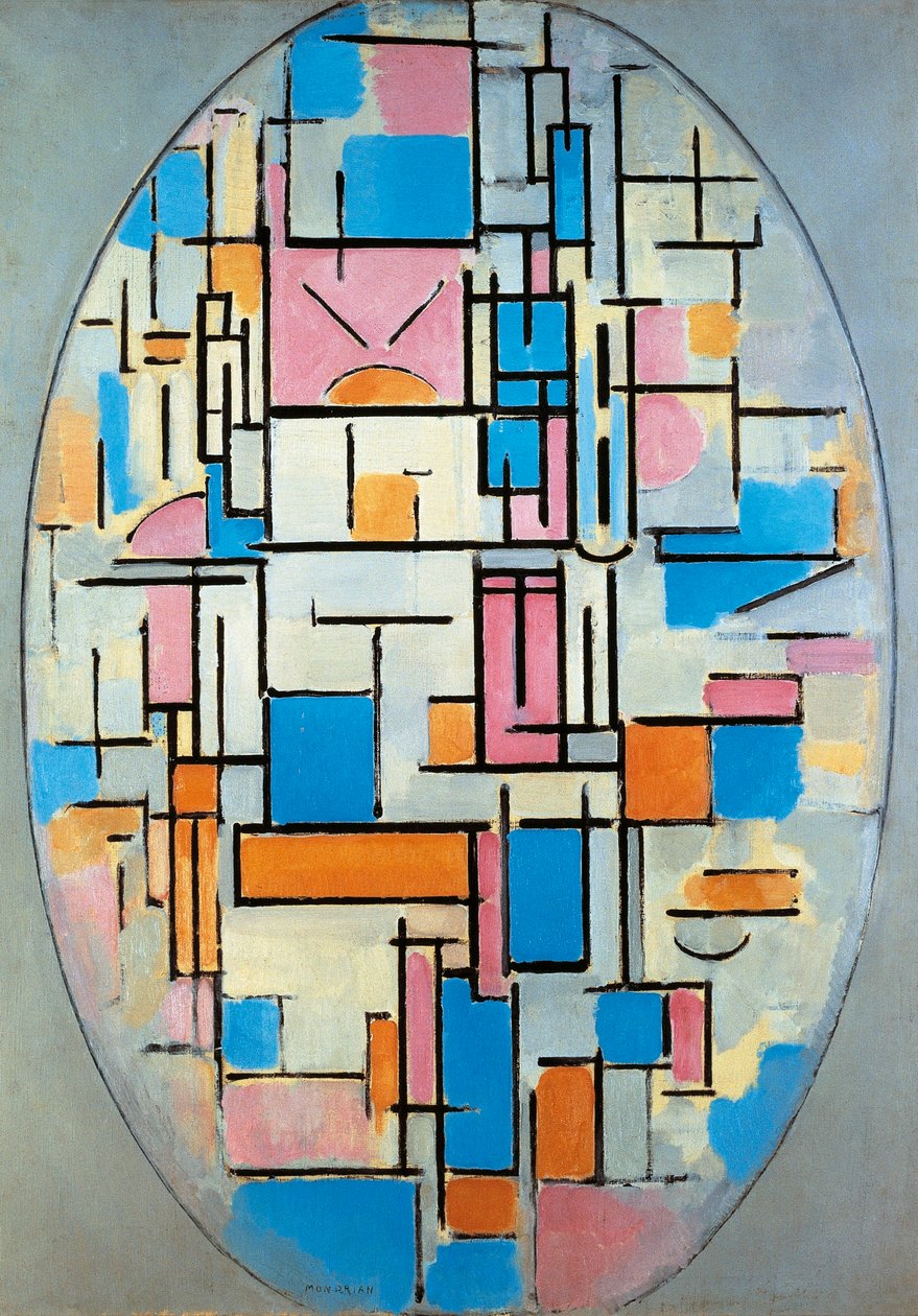 USA, New York, Oval komposition af Piet Mondrian