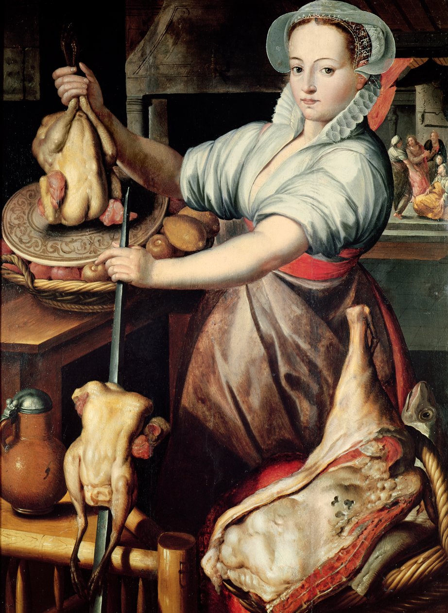 Martha forbereder middag til Jesus af Pieter Aertsen