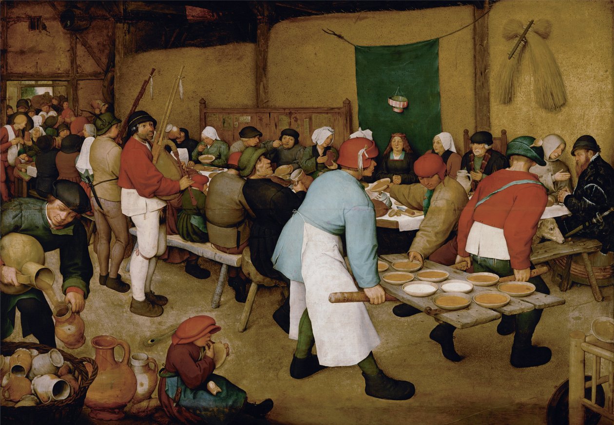 nBondebrylluppetnDeutsch: Die Bauernhochzeit.nFrancais: Le Repas de noce.nNederland: De Boerenbruiloft.n: n af Pieter Bruegel the Elder