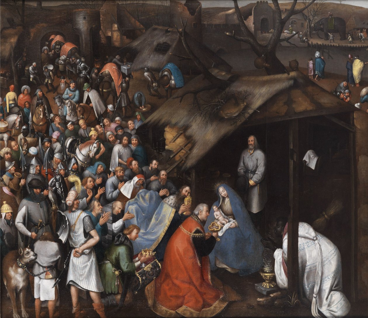 Workshop tilbedelse af barnet af Pieter Brueghel the Younger