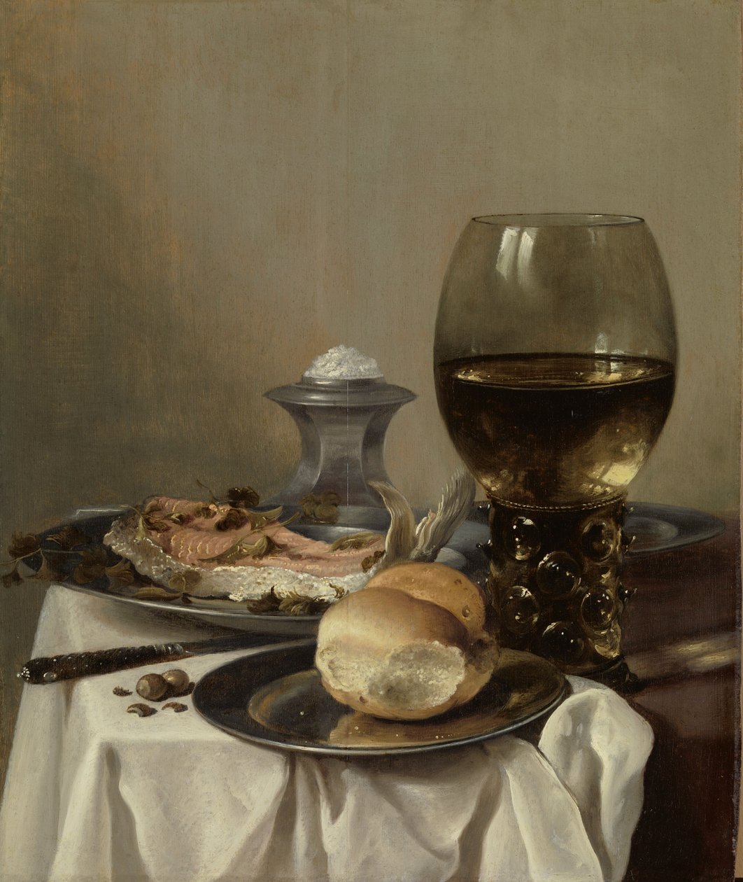 Stilleben med et salt, c.1640-45 af Pieter Claesz