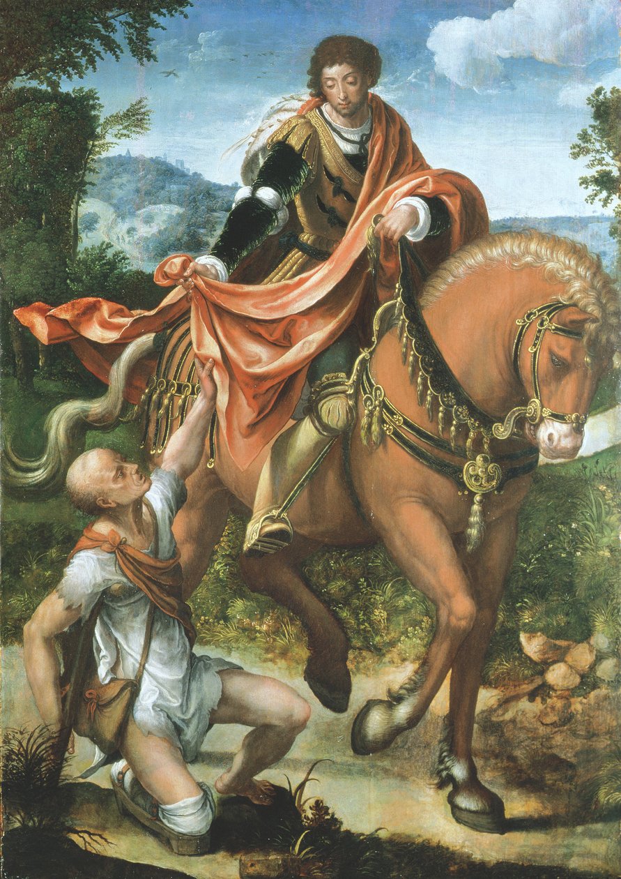 Sankt Martin deler sin kappe af Pieter Coecke van Aelst