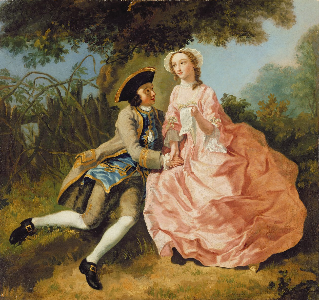 Elskere i et landskab, ca. 1740 af Pieter Jan van Reysschoot