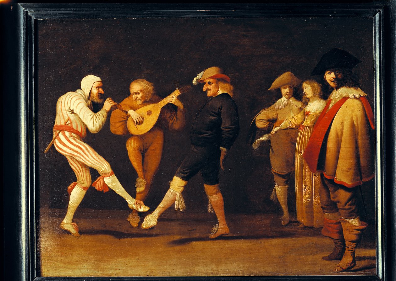 Farceskuespillere danser af Pieter Jansz. Quast