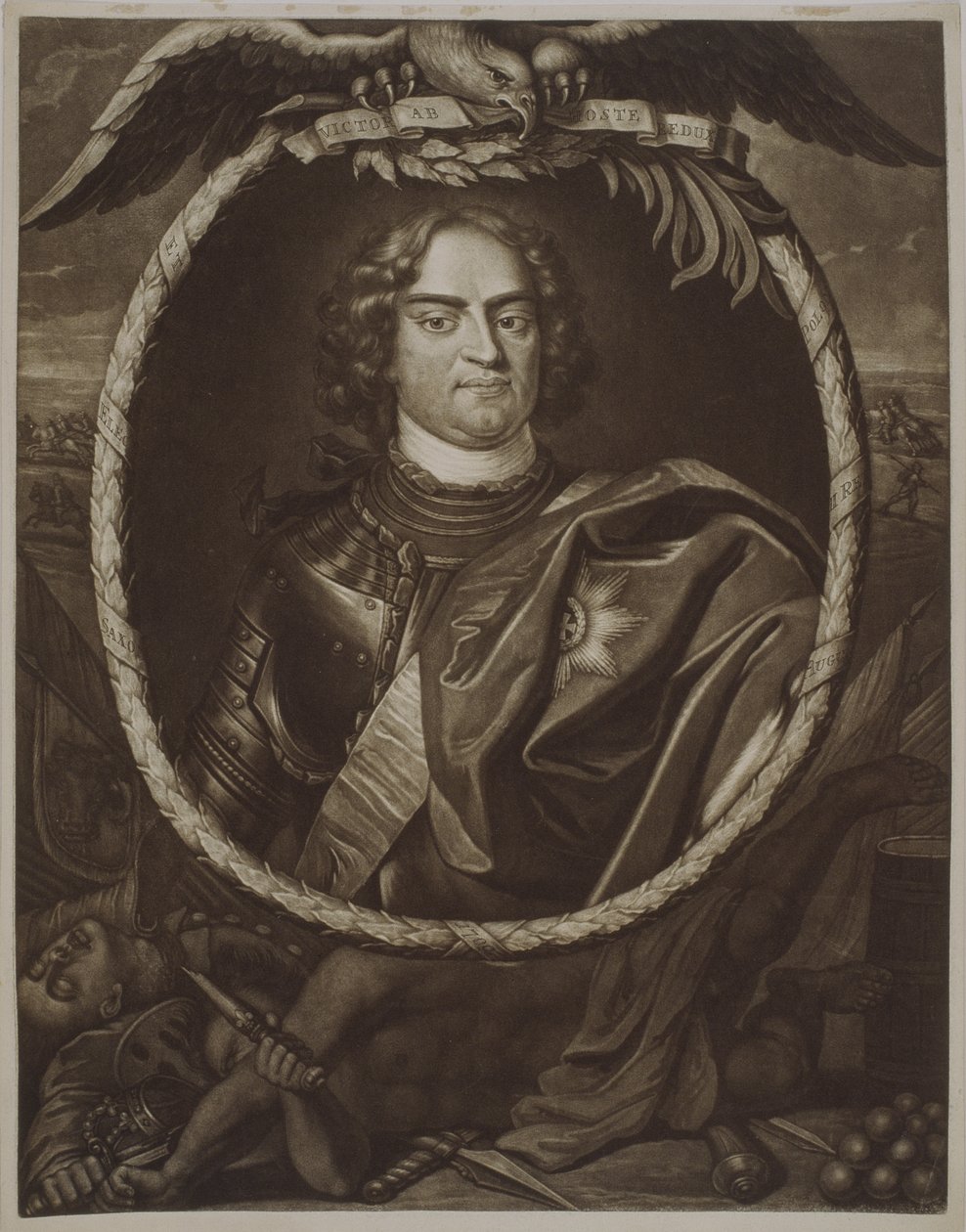 Augustus II (1670-1733) Konge af Polen, 1709 af Pieter Schenk