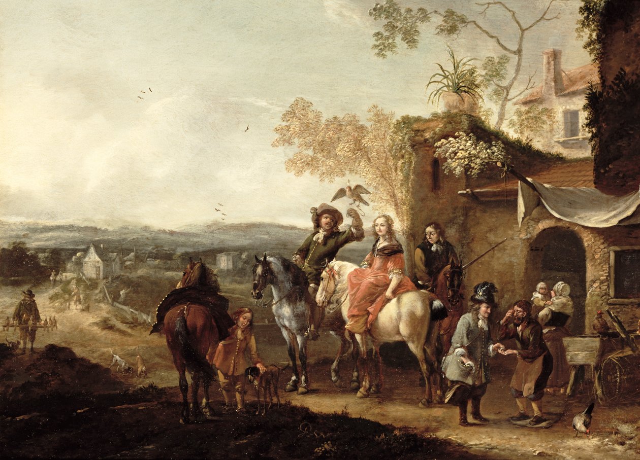 Falkonererne af Pieter Wouwermans or Wouwerman