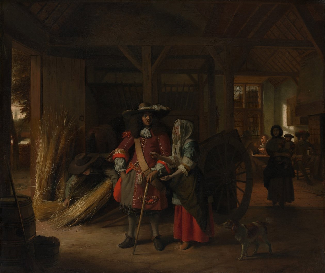 Betaler værtinden, c.1670 af Pieter de Hooch