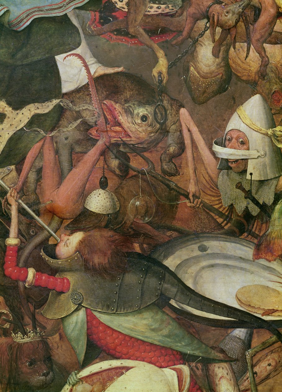 The Fall of the Rebel Angels (detalje af højre side), 1562 (olie på egetræspanel) af Pieter Bruegel the Elder